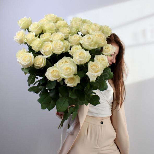 Роза Россия 70 см (белая)