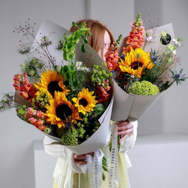 Авторский кулек с ярким подсолнухом (в двух размерах)