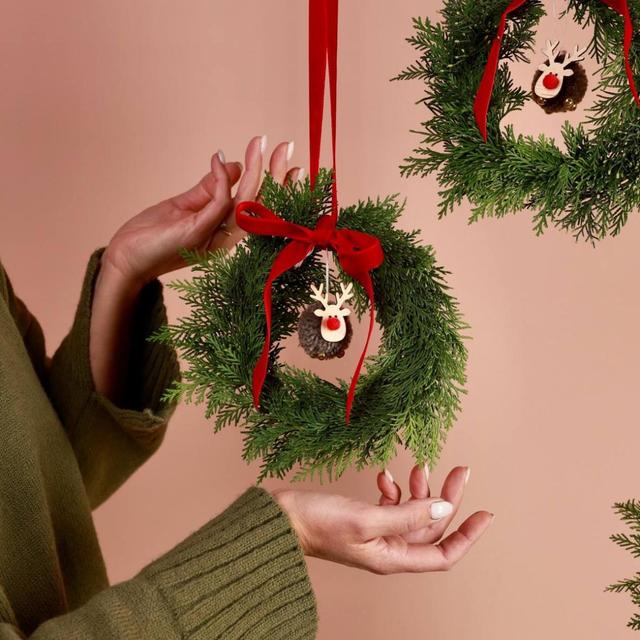 Рождественский венок из хвои (мини)