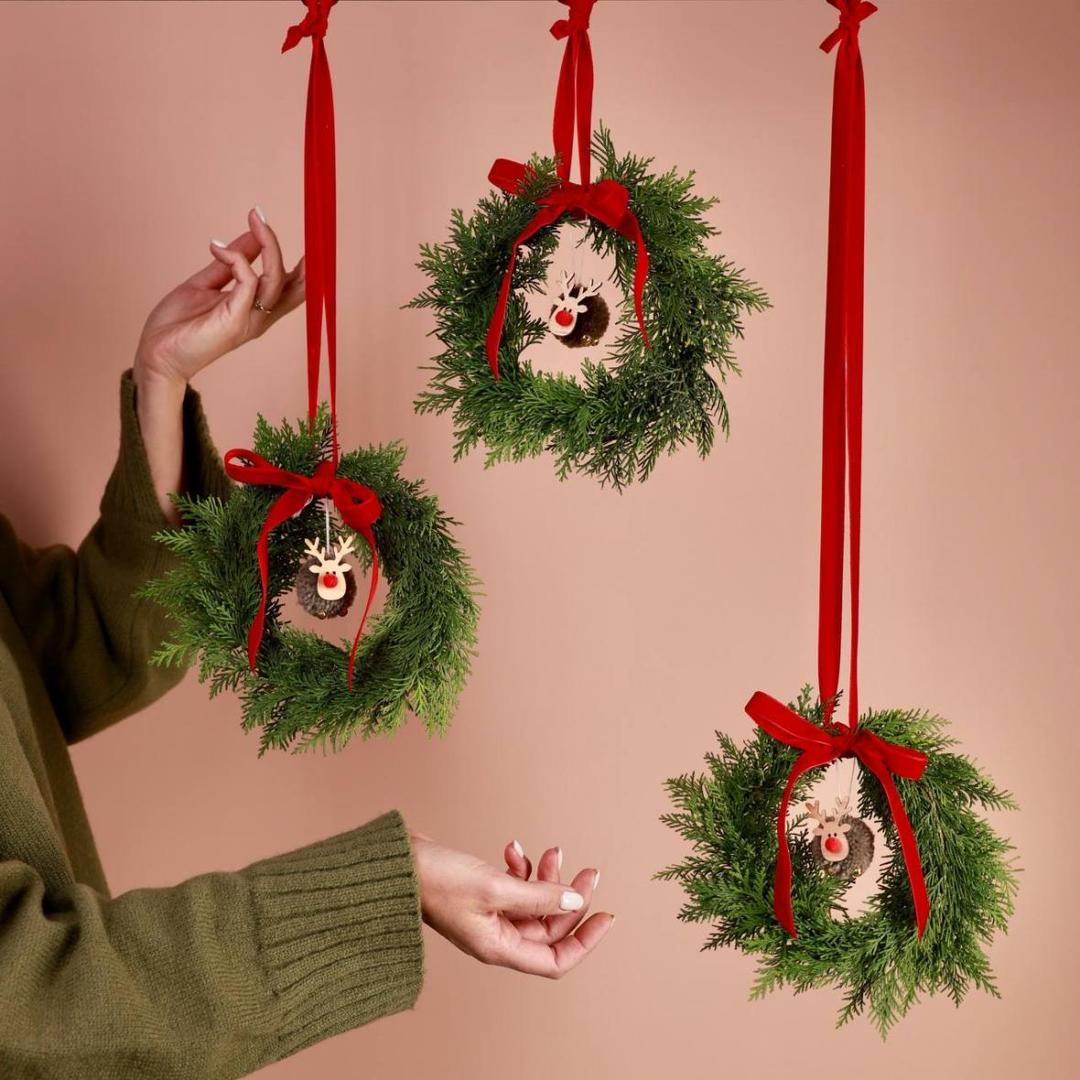 Рождественский венок из хвои (мини)